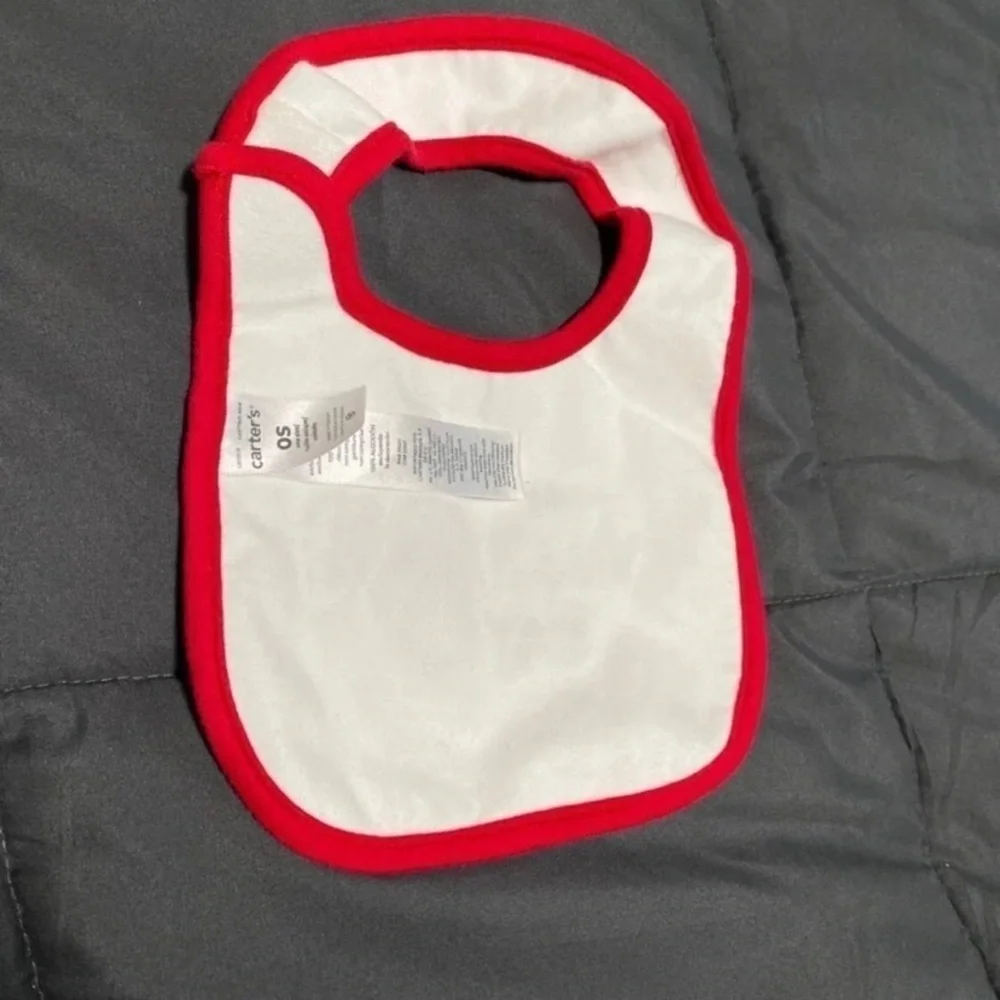 Valentine's Day Baby Bib - Red and White
